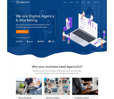 Лендинг с админкой: Digital Agency & Marketing