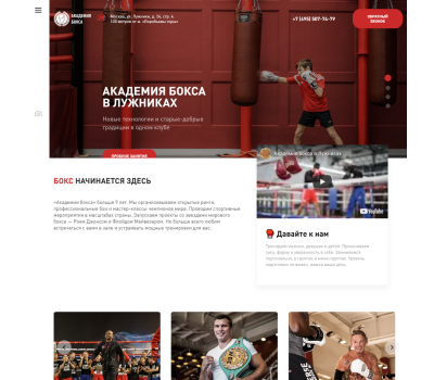 Лендинг с админкой: Академия бокса в Лужниках